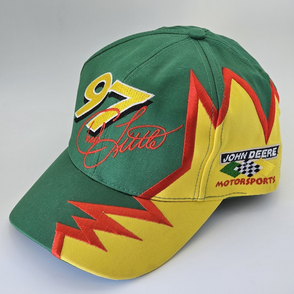 Vintage Chad Little John Deere Sharktooth Snapback Hat Cap 97 Nascar Tonkin